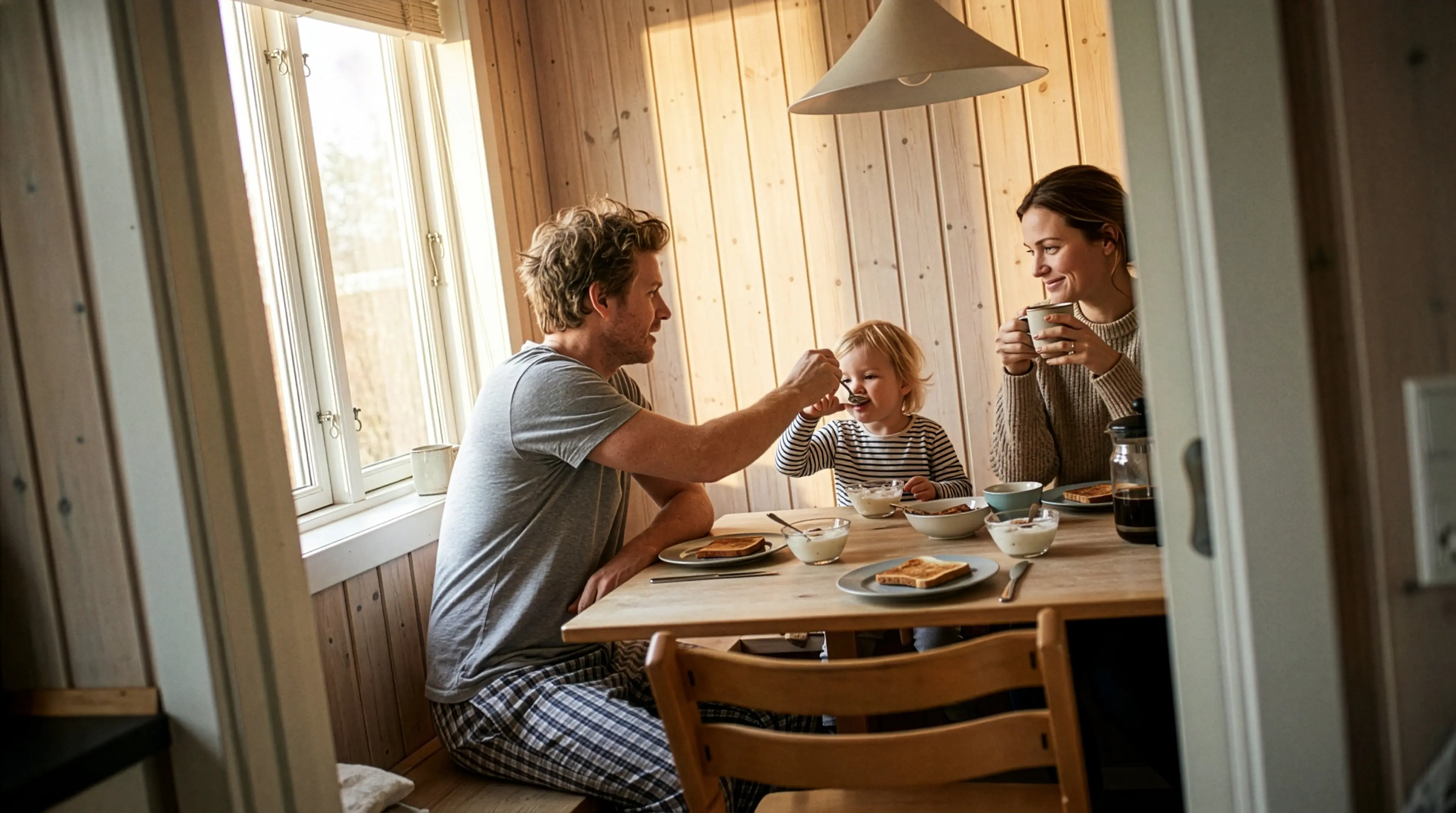 Familie med ro om hverdagen, hvis jobbet forsvinder