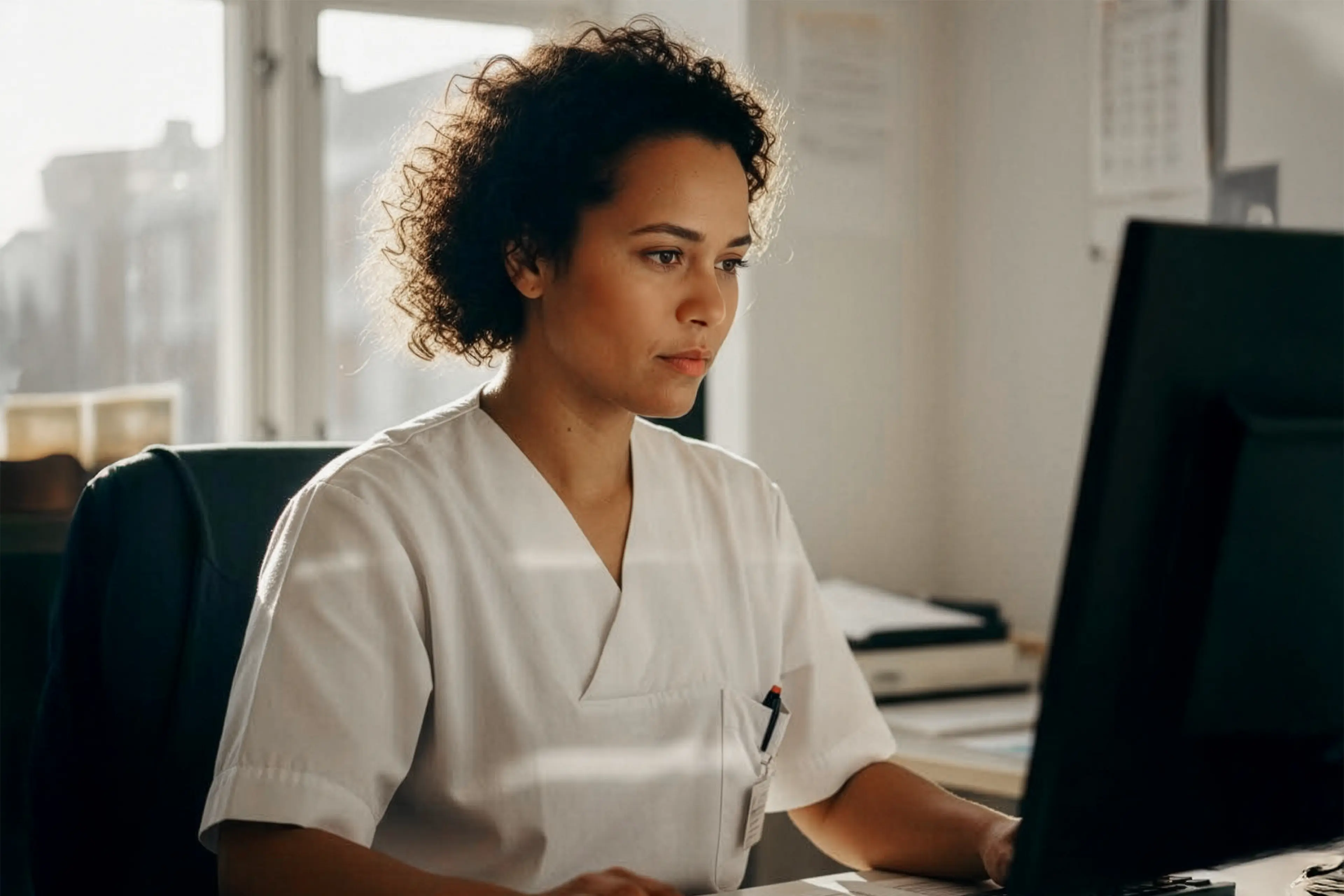 Kvinde på en arbejdsplads
